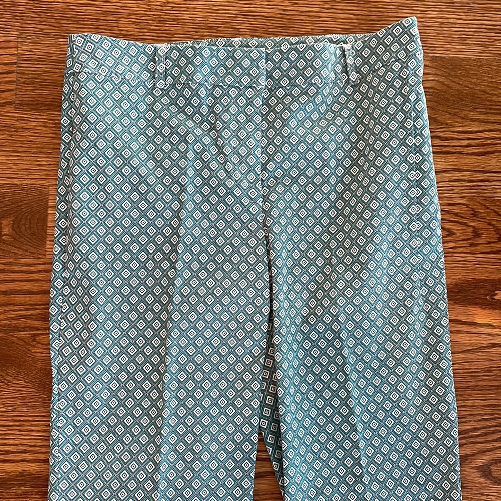 Roz and Ali pants teal pattern size  10 zip fly with two pockets on back - Picture 2 of 5